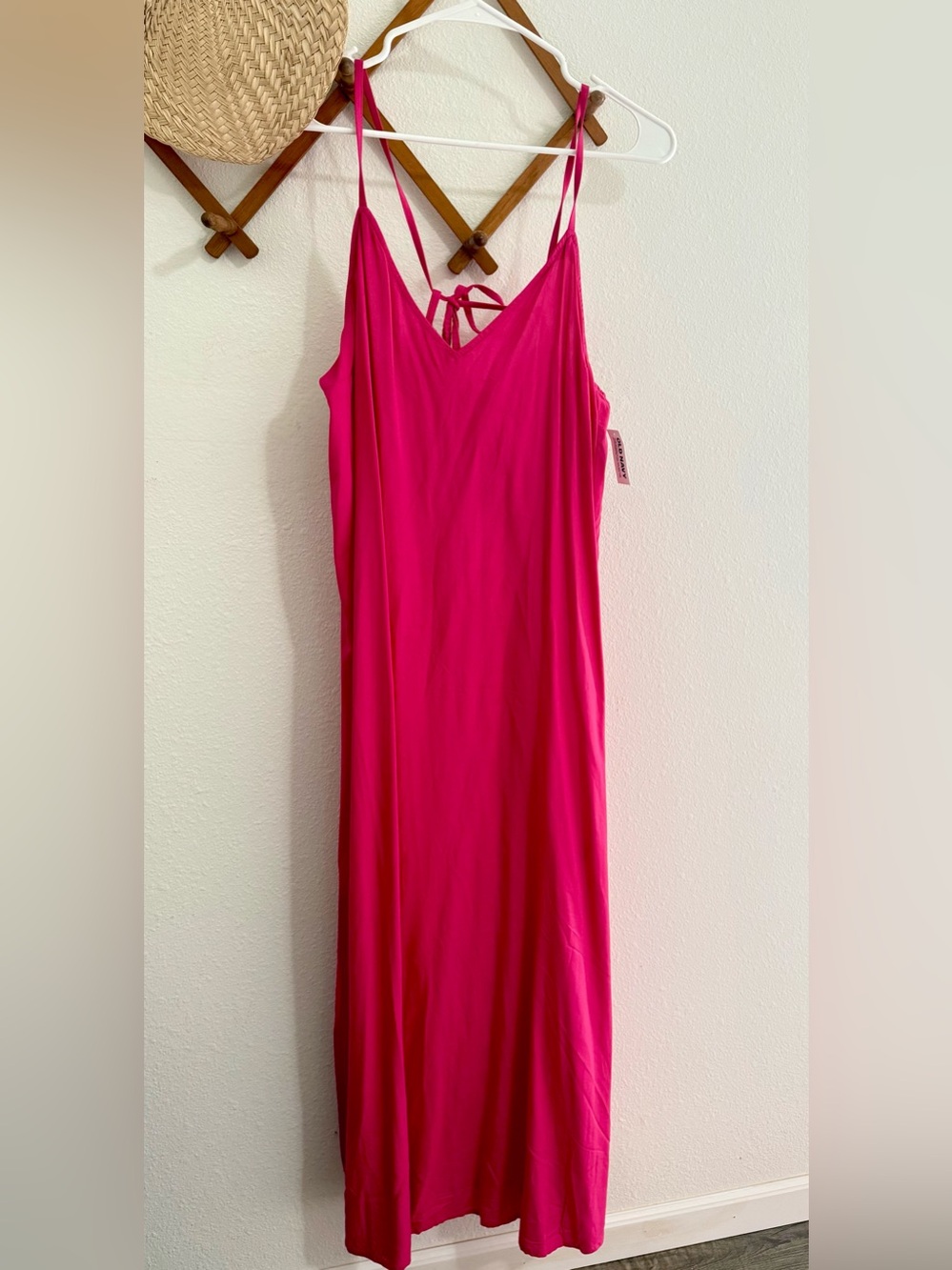 Old Navy Hot Pink Maxi Slip Dress